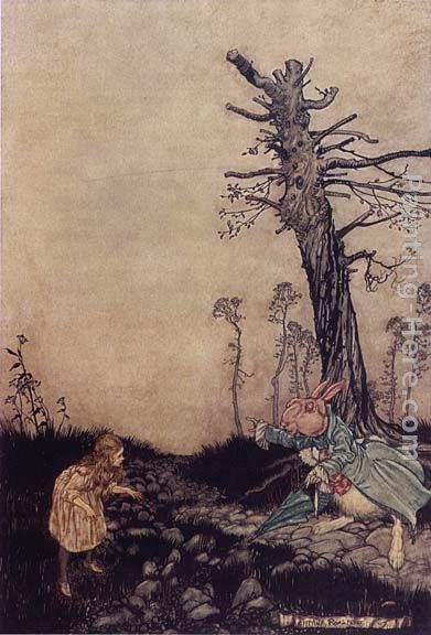 Alice in Wonderland Down the Rabbit Hole painting - Arthur Rackham Alice in Wonderland Down the Rabbit Hole art painting